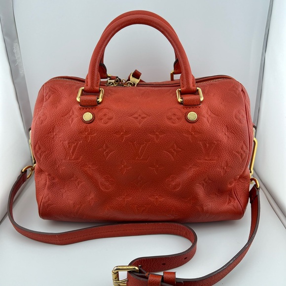 Authentic Louis Vuitton Speedy 25 Bandouliere Empriente Orange - Picture 2 of 9